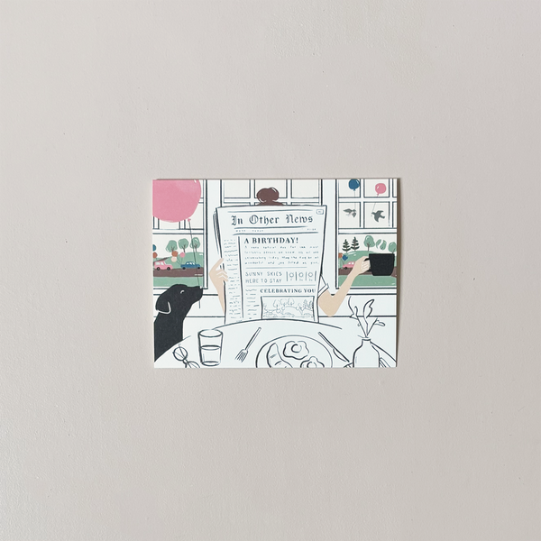 Birthday News Note Card
