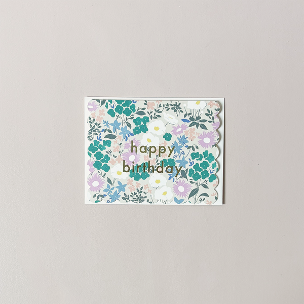 Scallop Floral Birthday Note Card