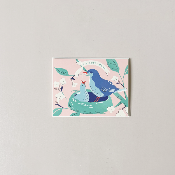 Sweet Mama Baby Bird Note Card
