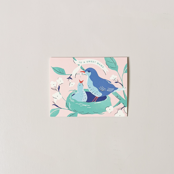 Sweet Mama Baby Bird Note Card