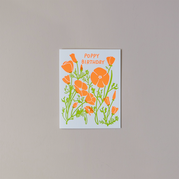 Poppy Birthday Note Card