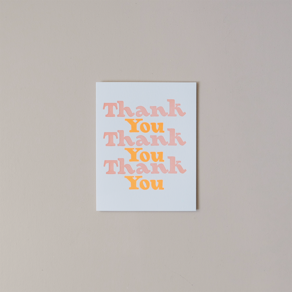 Thank You Thank You Thank You Note Card