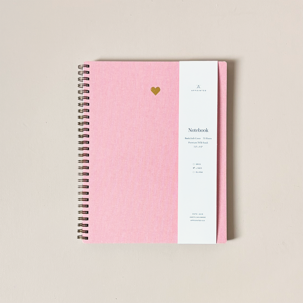 Blossom Pink Heart Notebook Lined