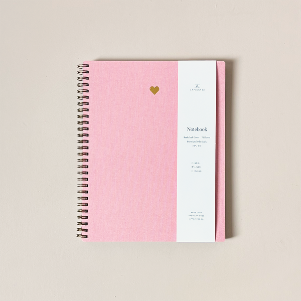 Blossom Pink Heart Notebook Lined