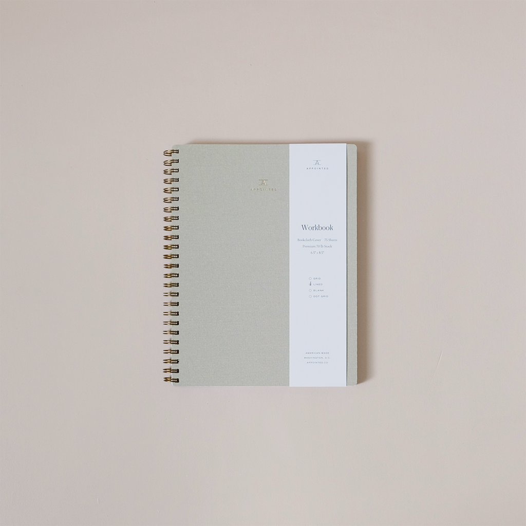 Natural Linen Workbook Lined