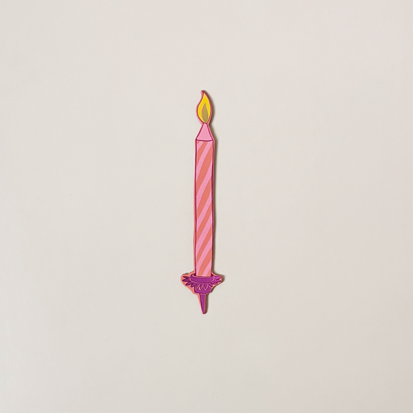 Birthday Candle Leather Bookmark