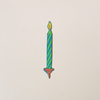Birthday Candle Leather Bookmark