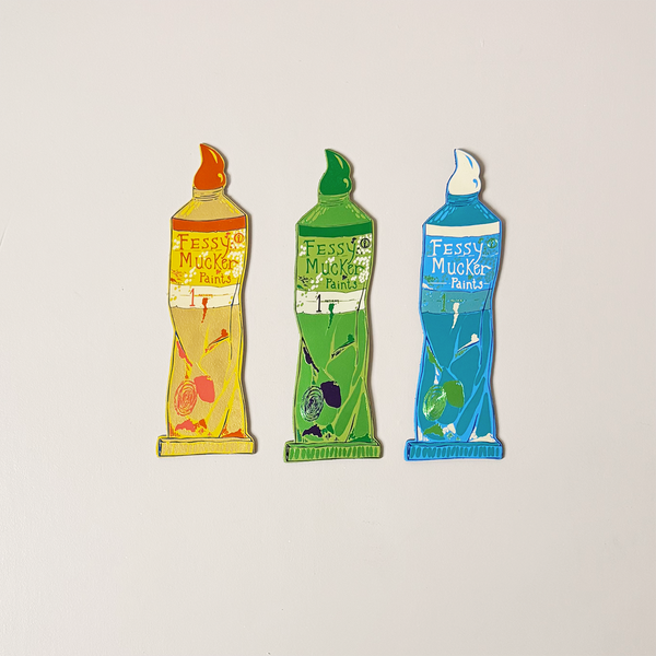 Fessy Mucker Paints Leather Bookmark