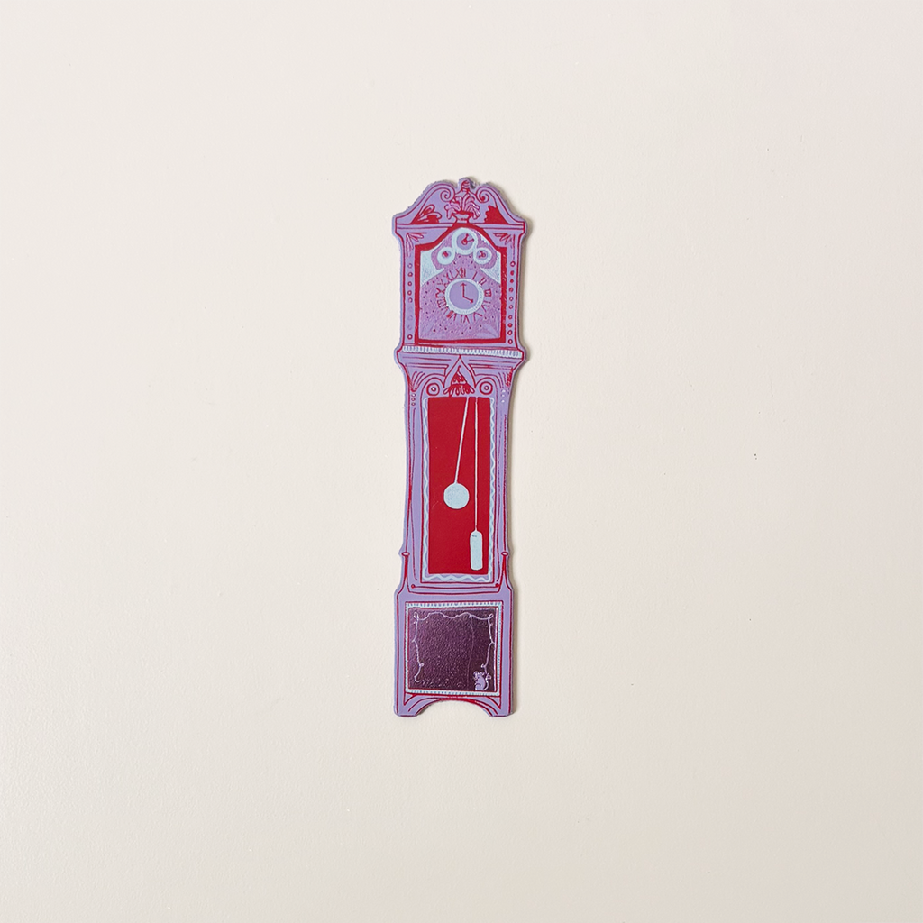 Grandfather Clock Leather Bookmark