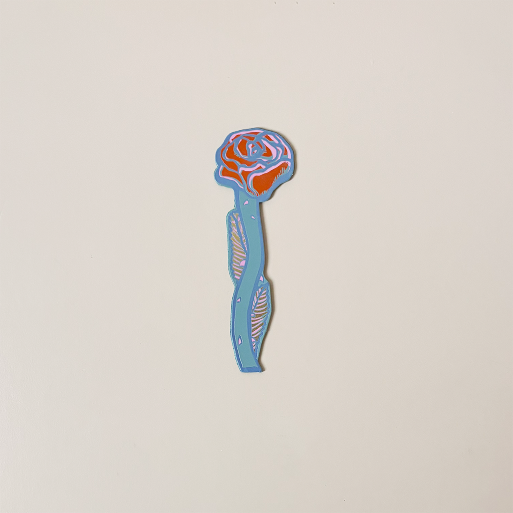 Rose Leather Bookmark