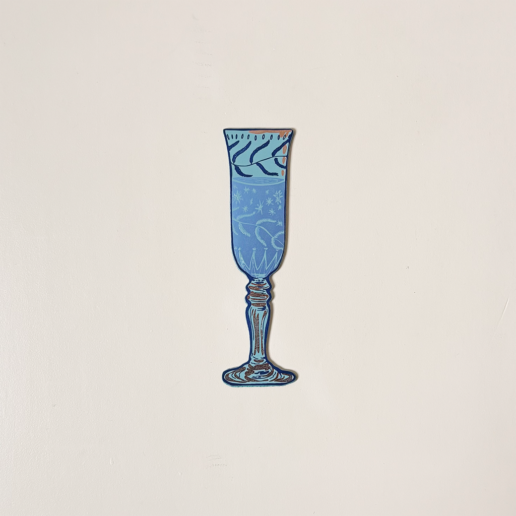 Wine Glass Leather Bookmark