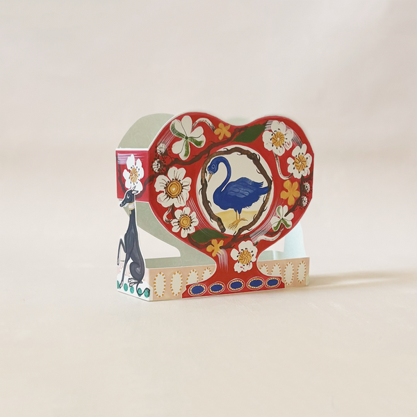 Swan Die Cut Vase Note Card