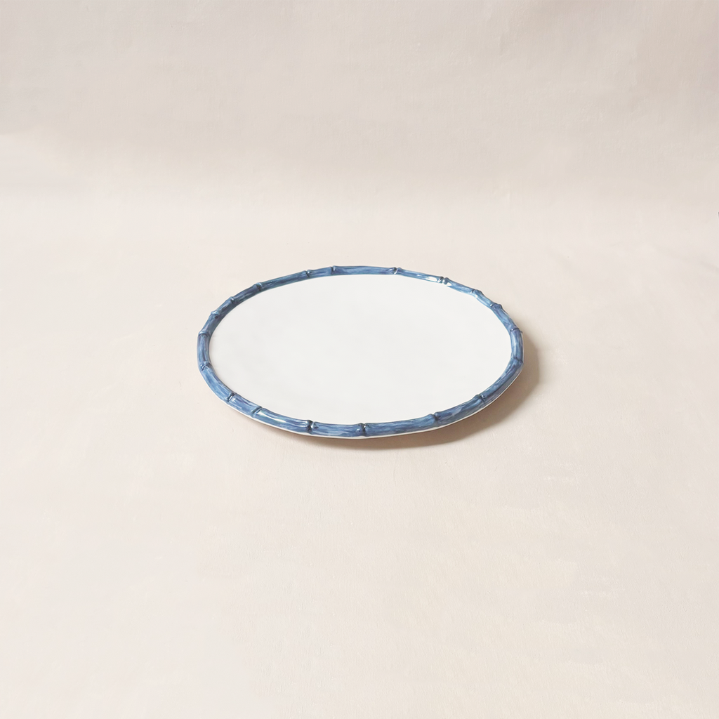 Vida Bamboo Dinner Plate Blue & White