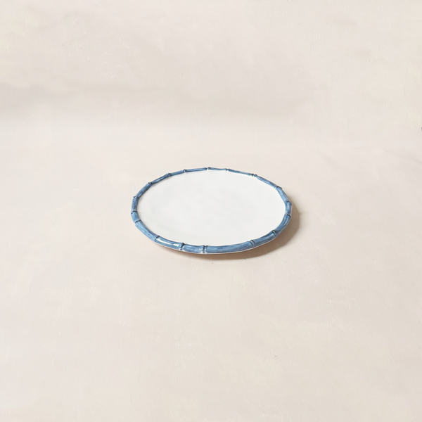 Vida Bamboo Salad Plate Blue & White