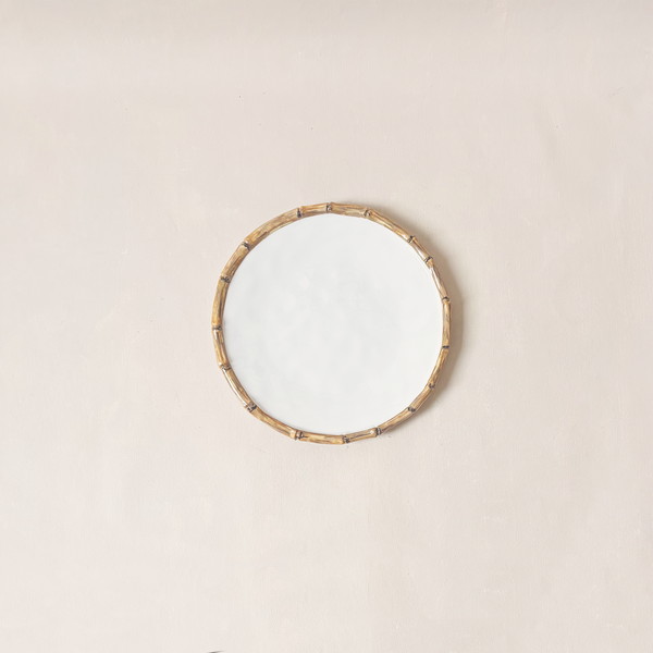 Vida Bamboo Salad Plate Natural & White