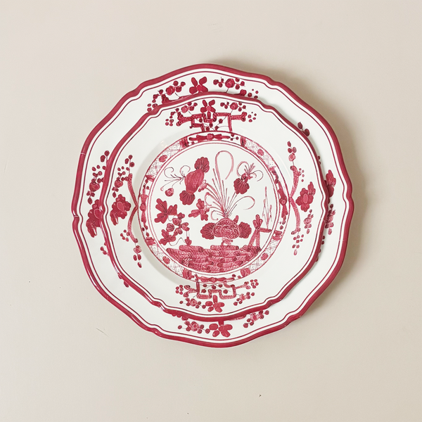 Vida Faenza Salad Plate Red & White