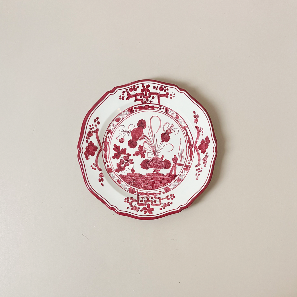 Vida Faenza Salad Plate Red & White
