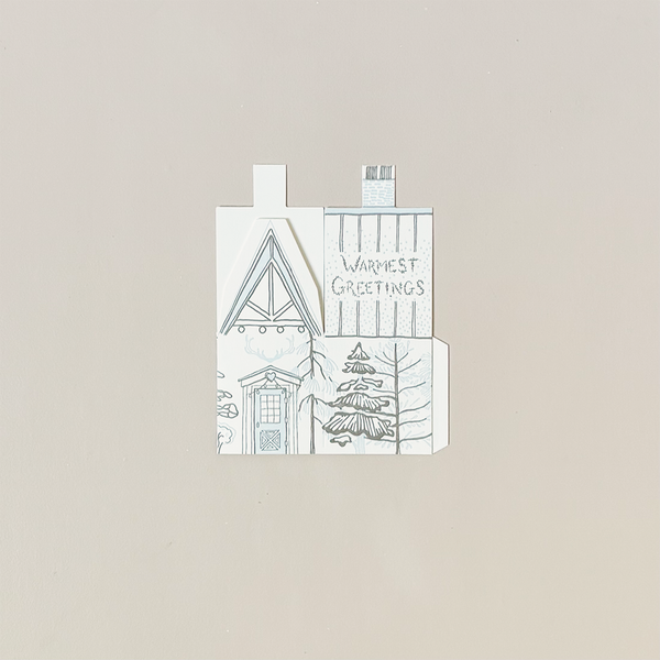 Warmest Greetings 3D House Note Card