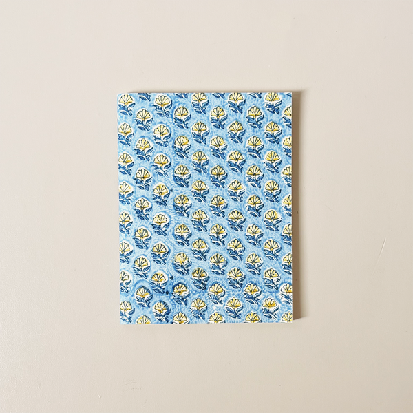 Hand Stitched Notebook Blue Booti Large