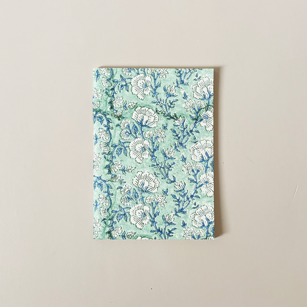 Hand Stitched Notebook Green Vine Medium
