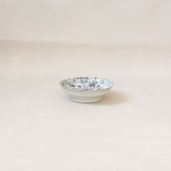 Blue Splatter Footed Bowl