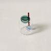 Pleated Glass Jar with Lid & Spoon