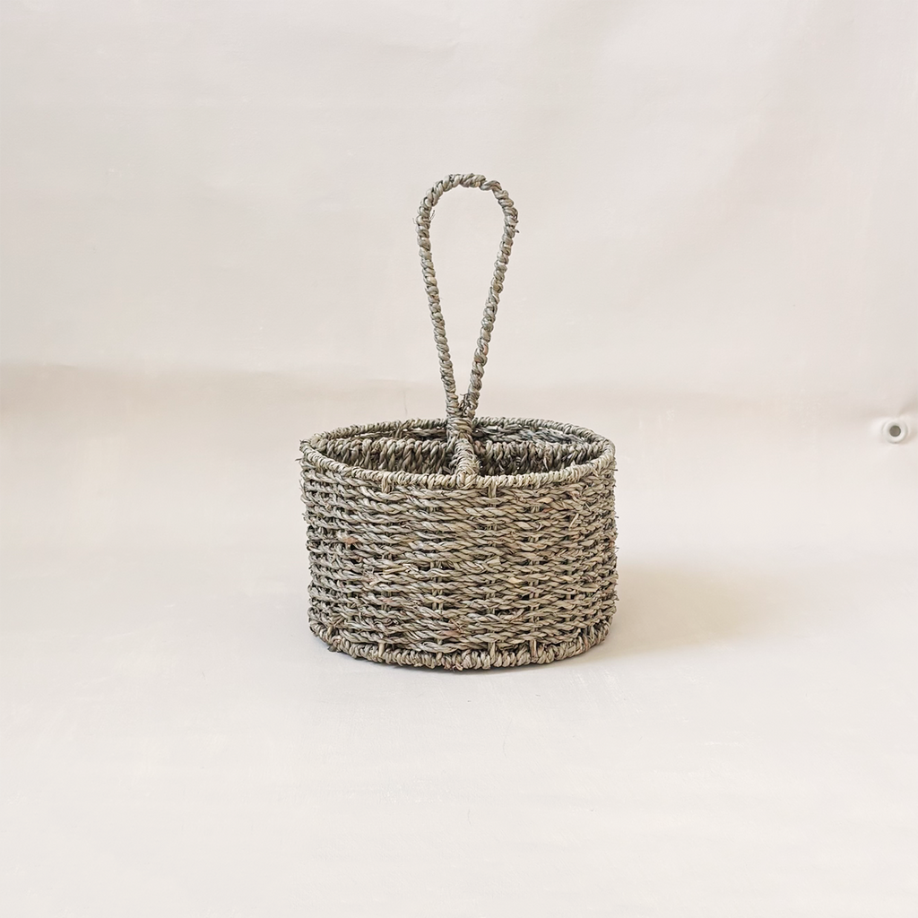 Hand Woven Seagrass Utensil Caddy