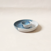 Stoneware Chip & Dip Cream & Blue