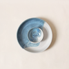 Stoneware Chip & Dip Cream & Blue