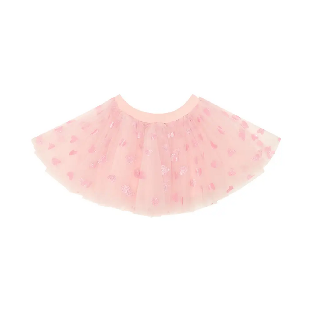Pale Pink Glitter Hearts Tutu Skirt