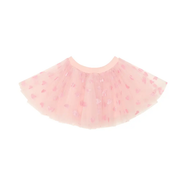 Pale Pink Glitter Hearts Tutu Skirt