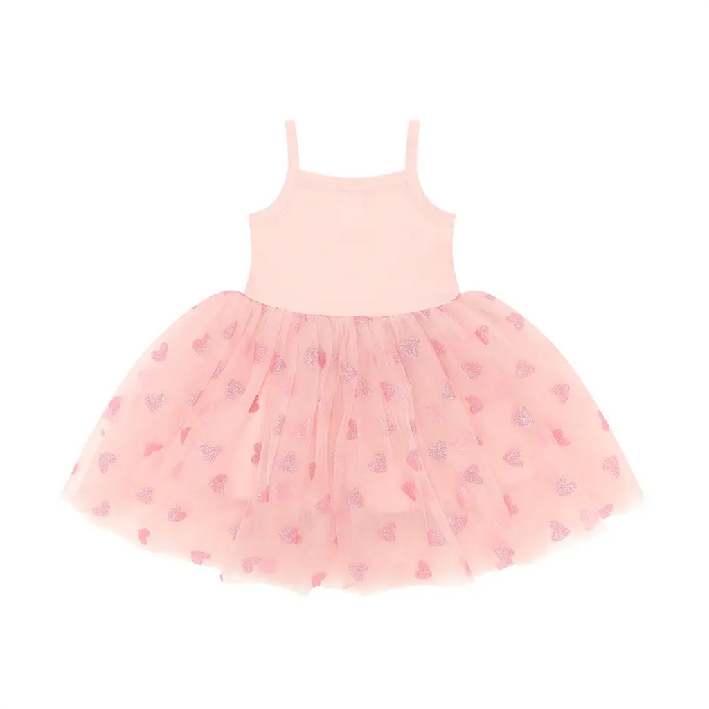 Pale Pink & Pink Glitter Heart Tutu Dress
