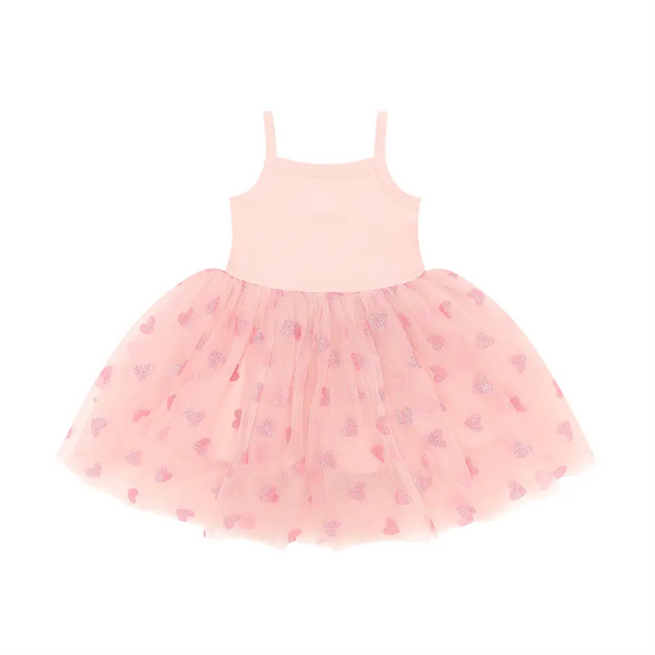 Pale Pink & Pink Glitter Heart Tutu Dress