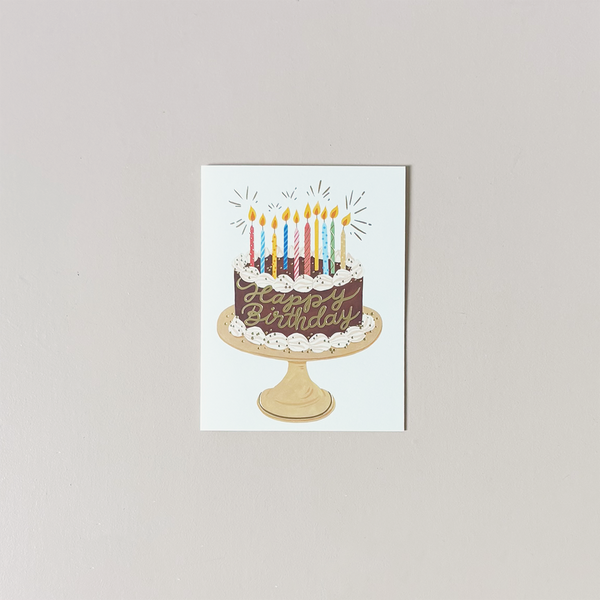 Chocolate Birthday Cake Note Card