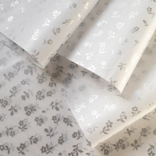 Silver Petite Flora Tissue Paper