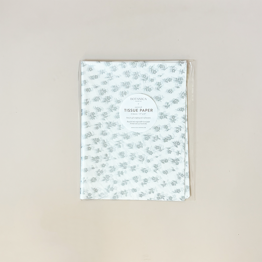 Silver Petite Flora Tissue Paper