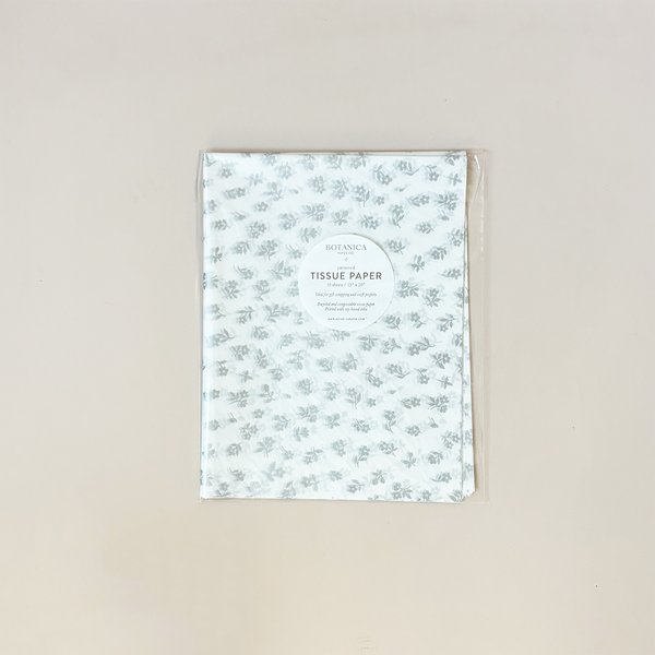 Silver Petite Flora Tissue Paper