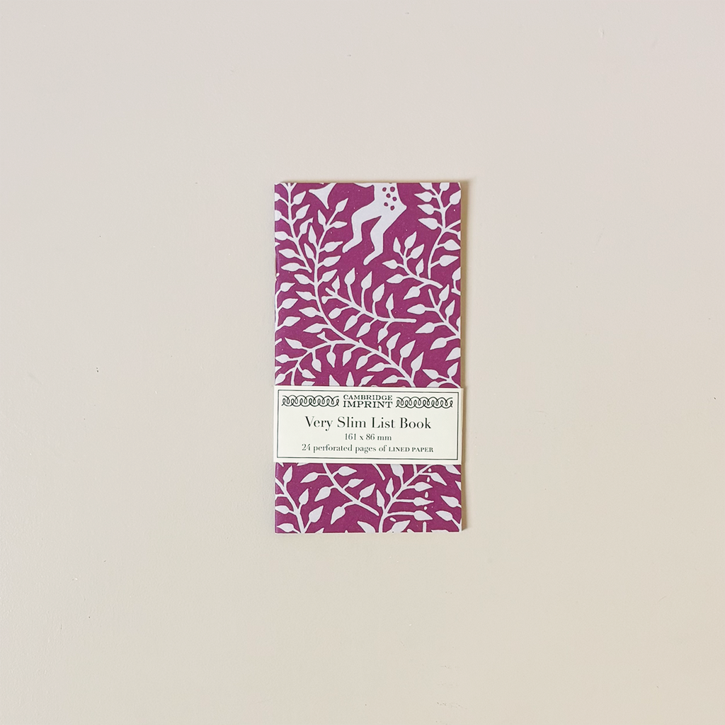 Dancing Hare Violet Slim List Notebook