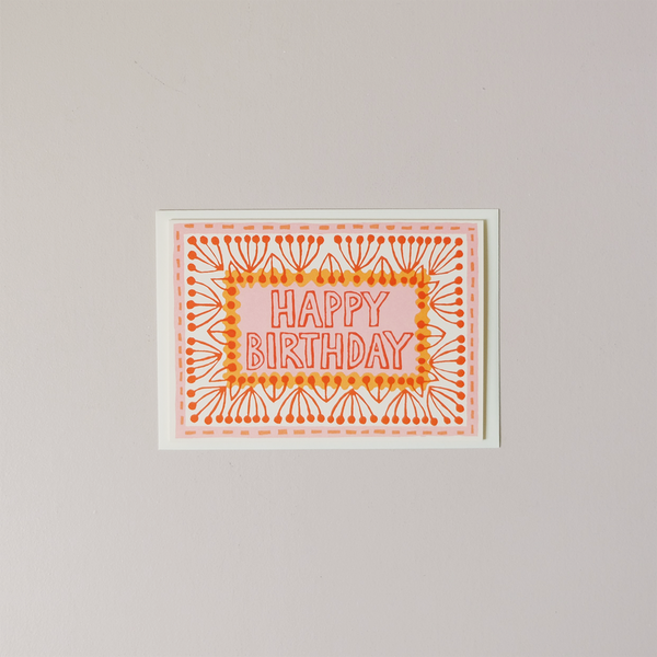 Neon Happy Birthday Note Card