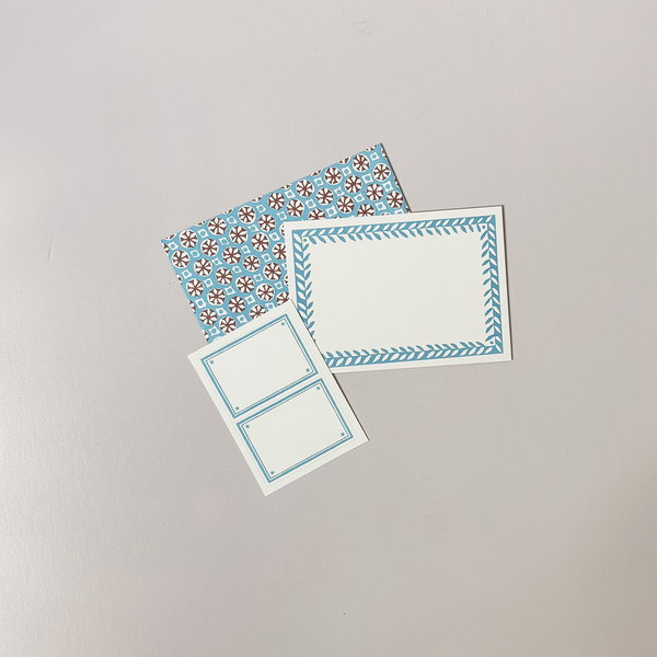 Notecard & Envelope Set Sea Urchin Sky & Cocoa