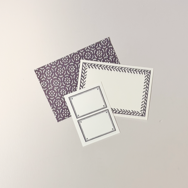 Notecard & Envelope Set Pear Halves Elderberry