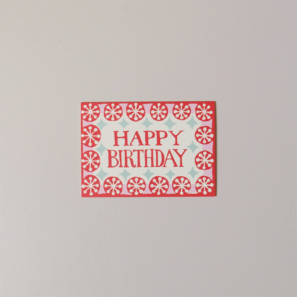 Pink Happy Birthday Note Card