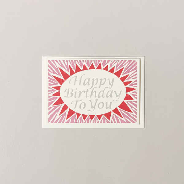 Pink Happy Birthday To You Note Card