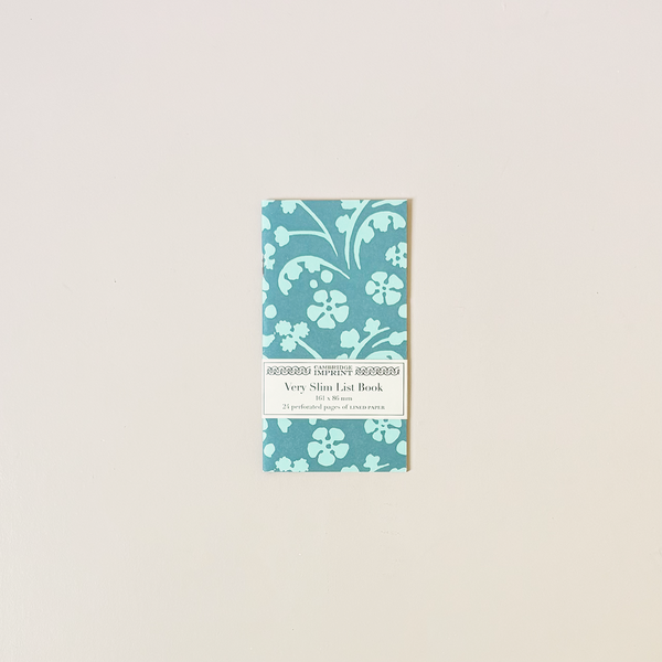 Wild Flowers Blue Slim List Notebook