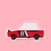 Hachigo Red Toons™ Car