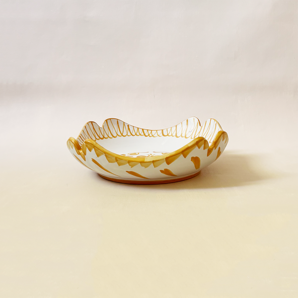 Granada Traditional Shallow Serving Bowl Mustard