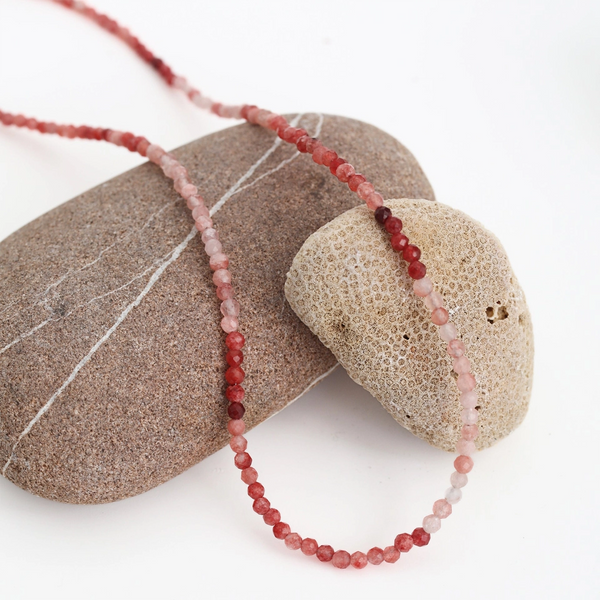 Strawberry Quartz Beaded Necklace