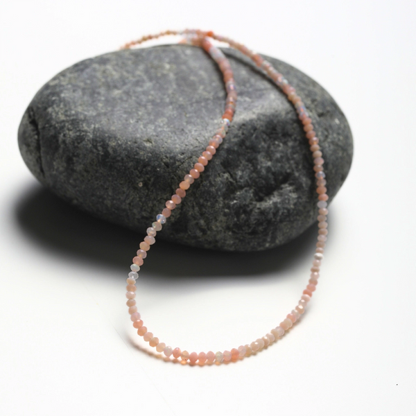Tiny Pebbles Pink Opal Necklace
