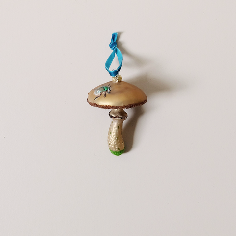 Bejeweled Beetle Mushroom Ornament