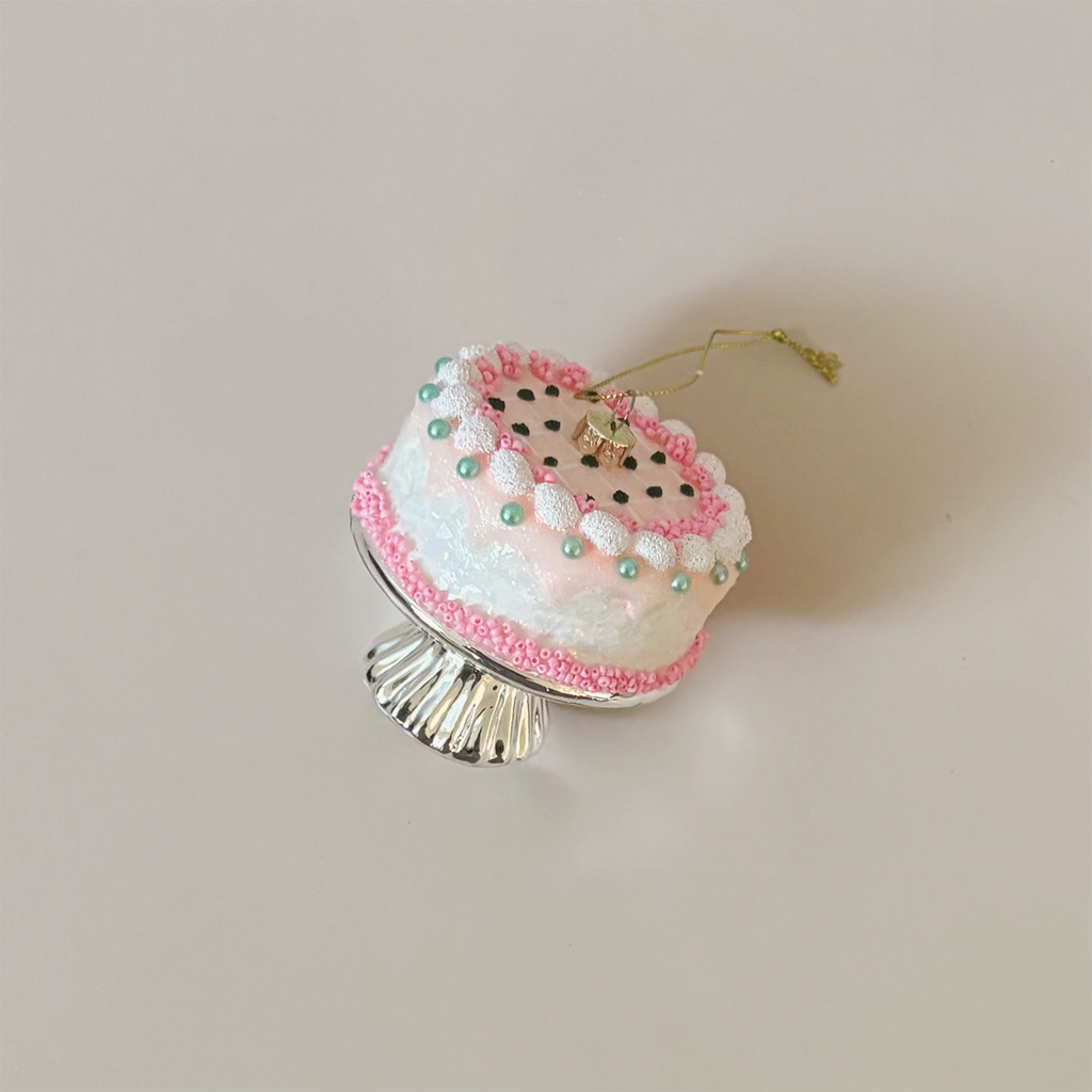 Retro Pink Cake Ornament